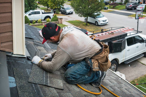 Professional Storm Damage Roof Repair technician working in Georgetown, CA
